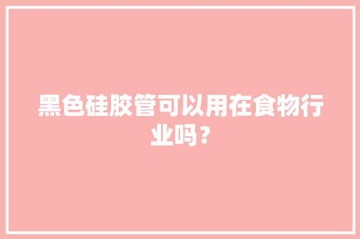 黑色硅胶管可以用在食物行业吗？