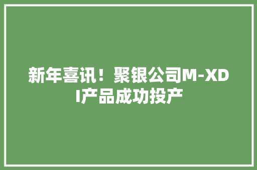 新年喜讯！聚银公司M-XDI产品成功投产