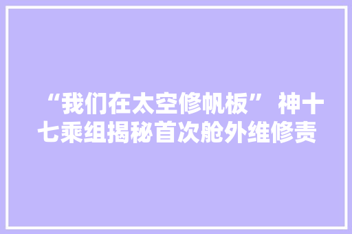 “我们在太空修帆板” 神十七乘组揭秘首次舱外维修责任细节