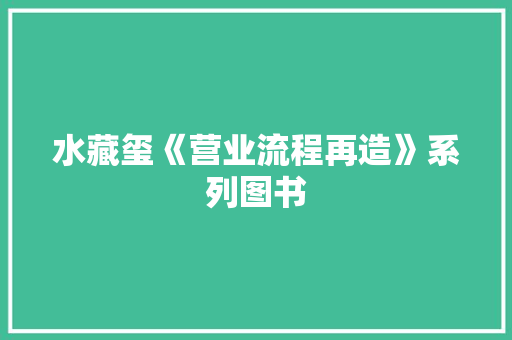 水藏玺《营业流程再造》系列图书 水藏玺《营业流程再造》系列图书 智能科技
