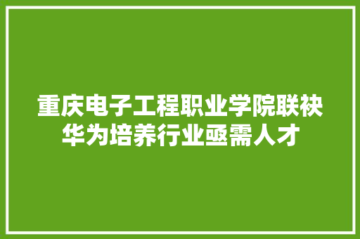 重庆电子工程职业学院联袂华为培养行业亟需人才
