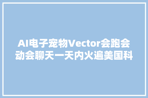 AI电子宠物Vector会跑会动会聊天一天内火遍美国科技圈