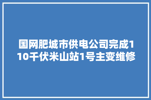 国网肥城市供电公司完成110千伏米山站1号主变维修工作