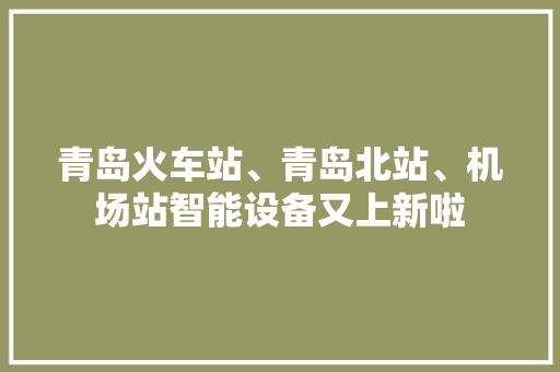 青岛火车站、青岛北站、机场站智能设备又上新啦