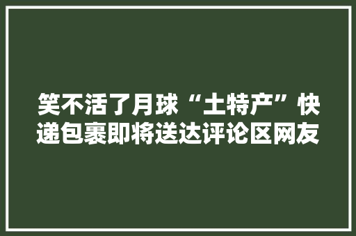 笑不活了月球“土特产”快递包裹即将送达评论区网友一脸懵逼