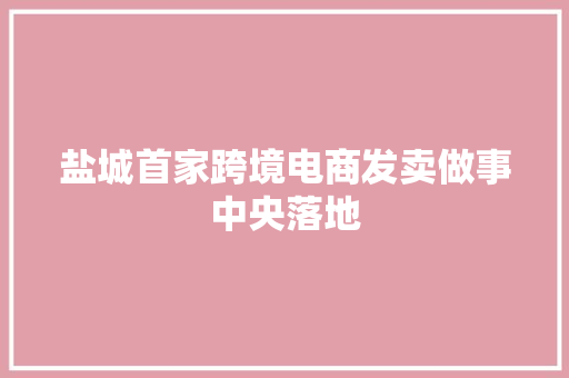 盐城首家跨境电商发卖做事中央落地 盐城首家跨境电商发卖做事中央落地 互联通信
