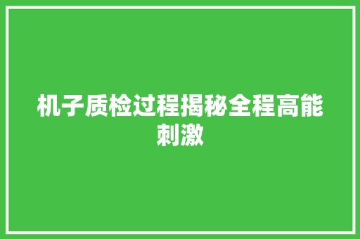 机子质检过程揭秘全程高能刺激 机子质检过程揭秘全程高能刺激 互联通信