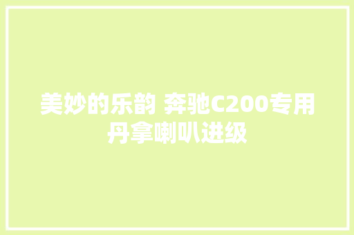 美妙的乐韵 奔驰C200专用丹拿喇叭进级