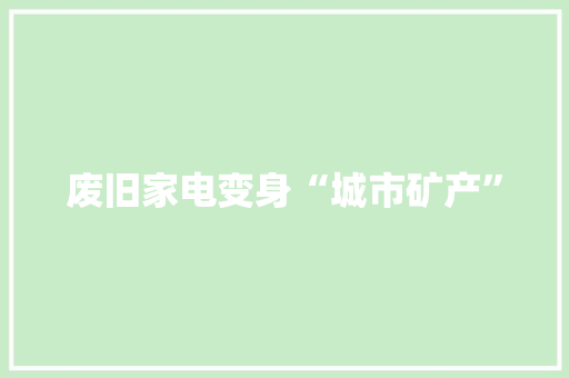 废旧家电变身“城市矿产”