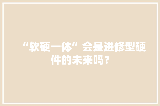 “软硬一体”会是进修型硬件的未来吗？