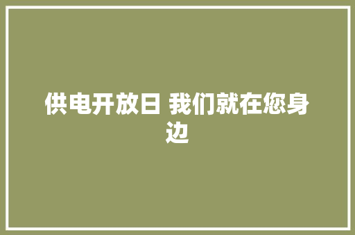 供电开放日 我们就在您身边