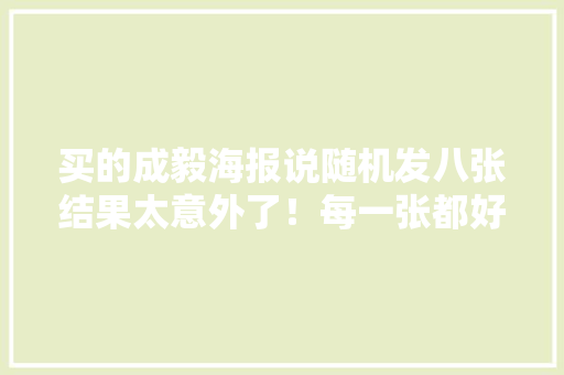 买的成毅海报说随机发八张结果太意外了！每一张都好喜好...