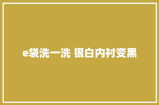 e袋洗一洗 银白内衬变黑