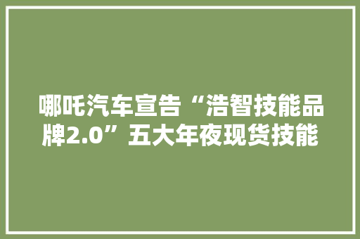 哪吒汽车宣告“浩智技能品牌2.0”五大年夜现货技能周全领先