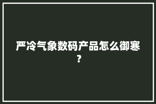 严冷气象数码产品怎么御寒？