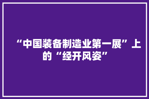 “中国装备制造业第一展”上的“经开风姿”