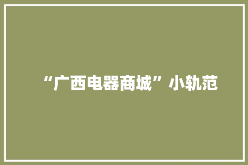 “广西电器商城”小轨范 智能家居
