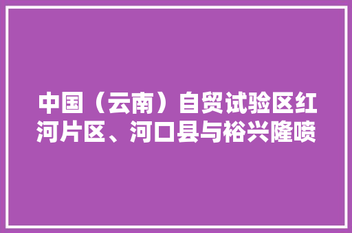 中国（云南）自贸试验区红河片区、河口县与裕兴隆喷鼻香港科技贸易有限公司签订项目投资协议 中国（云南）自贸试验区红河片区、河口县与裕兴隆喷鼻香港科技贸易有限公司签订项目投资协议 智能科技