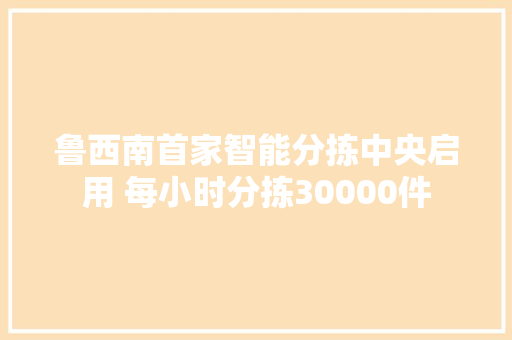 鲁西南首家智能分拣中央启用 每小时分拣30000件