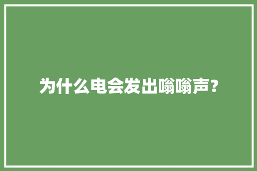为什么电会发出嗡嗡声？