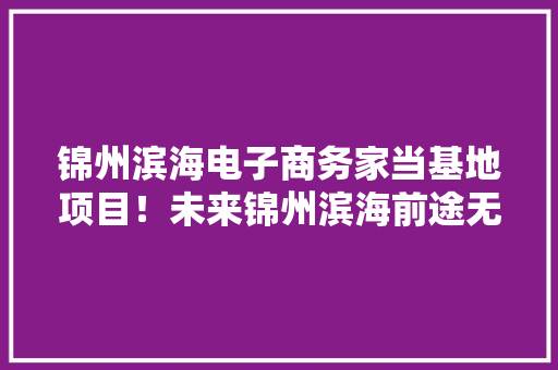 锦州滨海电子商务家当基地项目！未来锦州滨海前途无量 锦州滨海电子商务家当基地项目！未来锦州滨海前途无量 互联通信