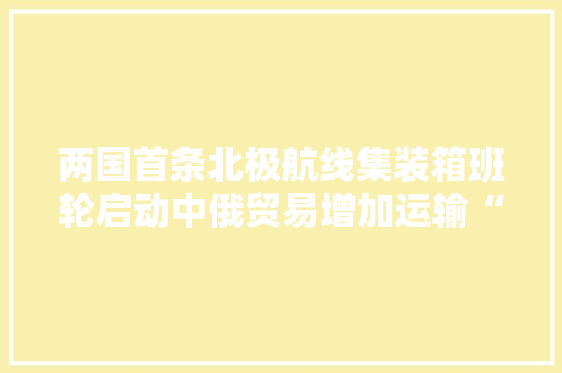 两国首条北极航线集装箱班轮启动中俄贸易增加运输“大年夜动脉”