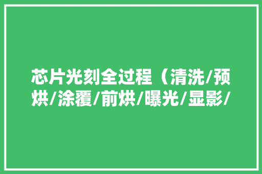 芯片光刻全过程（清洗/预烘/涂覆/前烘/曝光/显影/刻蚀/去除）