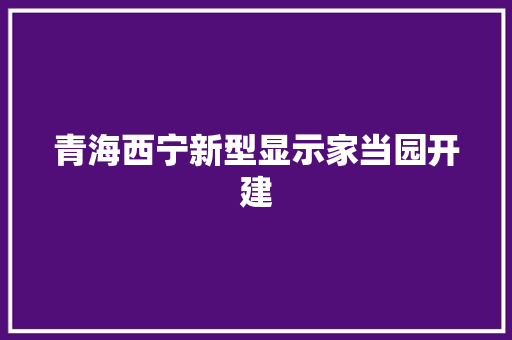 青海西宁新型显示家当园开建 青海西宁新型显示家当园开建 互联通信