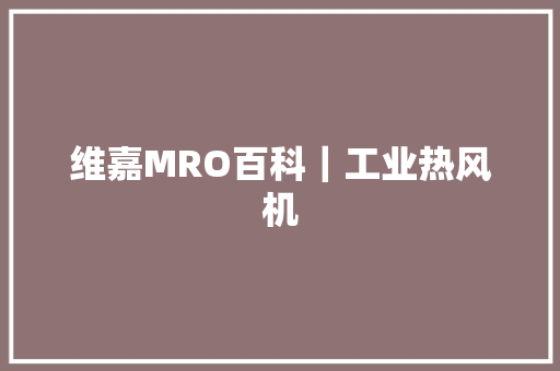 维嘉MRO百科｜工业热风机
