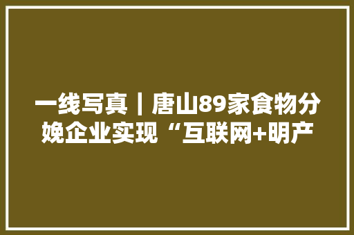 一线写真｜唐山89家食物分娩企业实现“互联网+明产亮造”