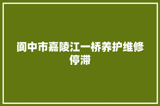 阆中市嘉陵江一桥养护维修停滞 阆中市嘉陵江一桥养护维修停滞 智能家居