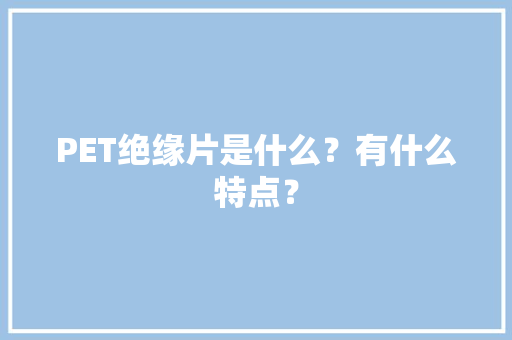PET绝缘片是什么？有什么特点？
