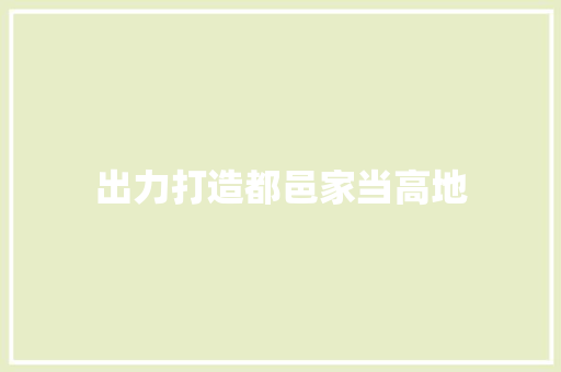 出力打造都邑家当高地