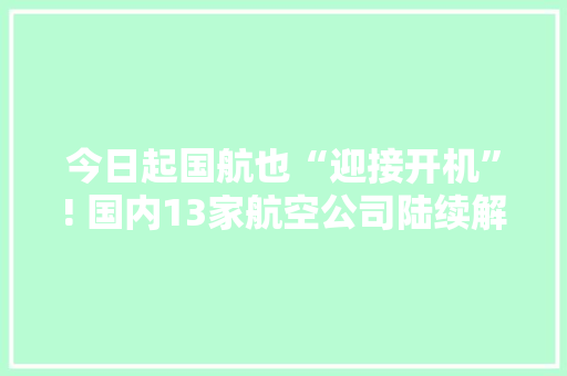 今日起国航也“迎接开机”! 国内13家航空公司陆续解禁空顶用手机
