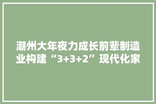 潮州大年夜力成长前辈制造业构建“3+3+2”现代化家当体系丨会鹏城 商潮涌③
