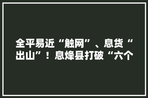 全平易近“触网”、息货“出山”！息烽县打破“六个瓶颈”打通农产品上行“第一公里”