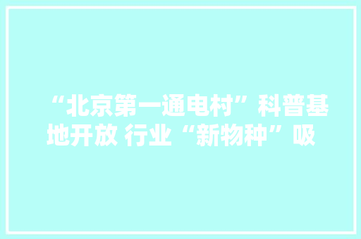 “北京第一通电村”科普基地开放 行业“新物种”吸睛满满