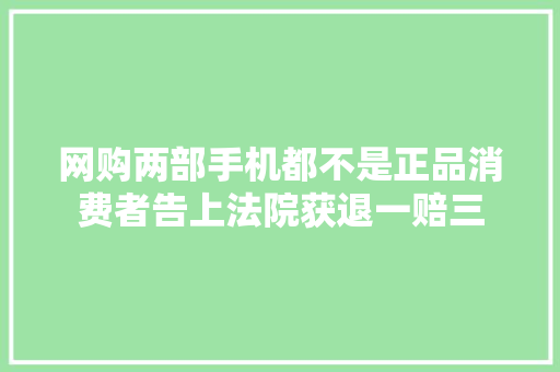 网购两部手机都不是正品消费者告上法院获退一赔三 网购两部手机都不是正品消费者告上法院获退一赔三 智能科技