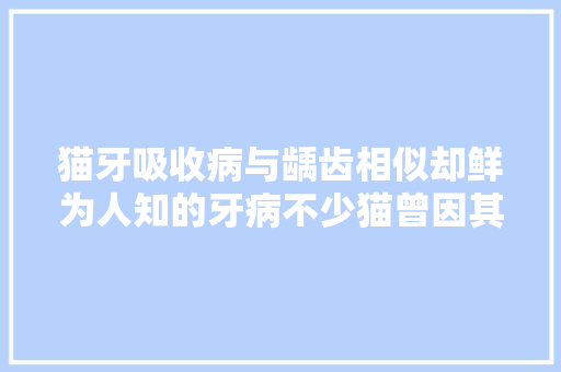 猫牙吸收病与龋齿相似却鲜为人知的牙病不少猫曾因其失落牙 猫牙吸收病与龋齿相似却鲜为人知的牙病不少猫曾因其失落牙 智能科技