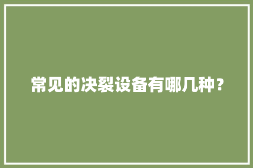 常见的决裂设备有哪几种？