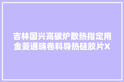 吉林国兴高碳炉散热指定用金菱通晓卷料导热硅胶片XK-P20