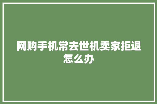 网购手机常去世机卖家拒退怎么办