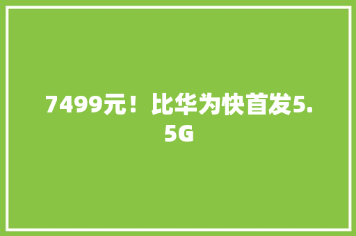 7499元！比华为快首发5.5G