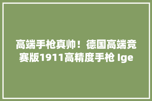 高端手枪真帅！德国高端竞赛版1911高精度手枪 Igel 6.0 LWD