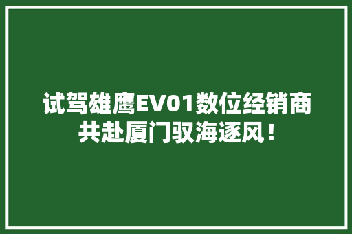 试驾雄鹰EV01数位经销商共赴厦门驭海逐风！