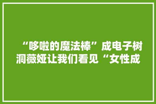 “哆啦的魔法棒”成电子树洞薇娅让我们看见“女性成长”