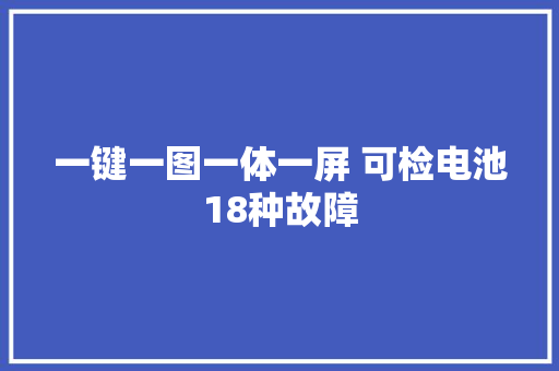 一键一图一体一屏 可检电池18种故障