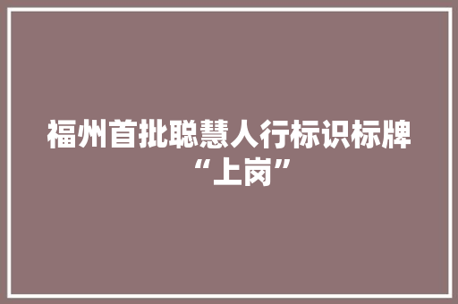 福州首批聪慧人行标识标牌“上岗” 福州首批聪慧人行标识标牌“上岗” 人工智能