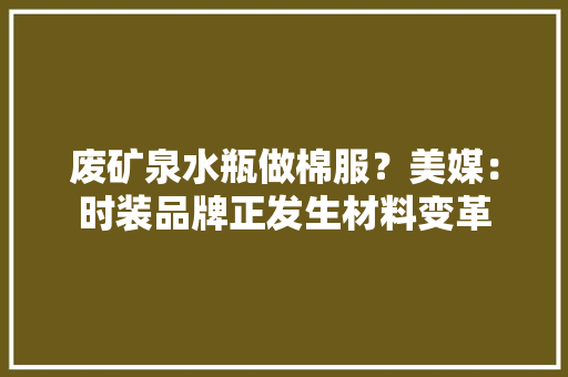 废矿泉水瓶做棉服？美媒：时装品牌正发生材料变革 废矿泉水瓶做棉服？美媒：时装品牌正发生材料变革 智能家居