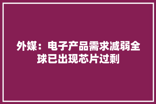 外媒：电子产品需求减弱全球已出现芯片过剩